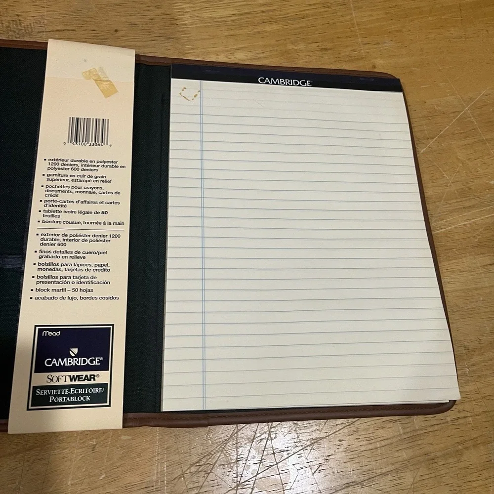 Mead Cambridge‎ Portfolio Softwear Padfolio 1994 Fabric Green Vintage NOS